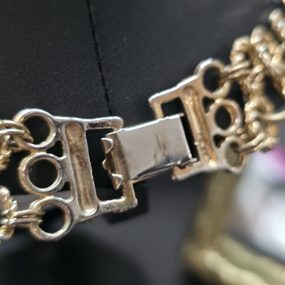 Vintage 1980s Woven Basketweave Statement Necklace - Picture 4 of 6